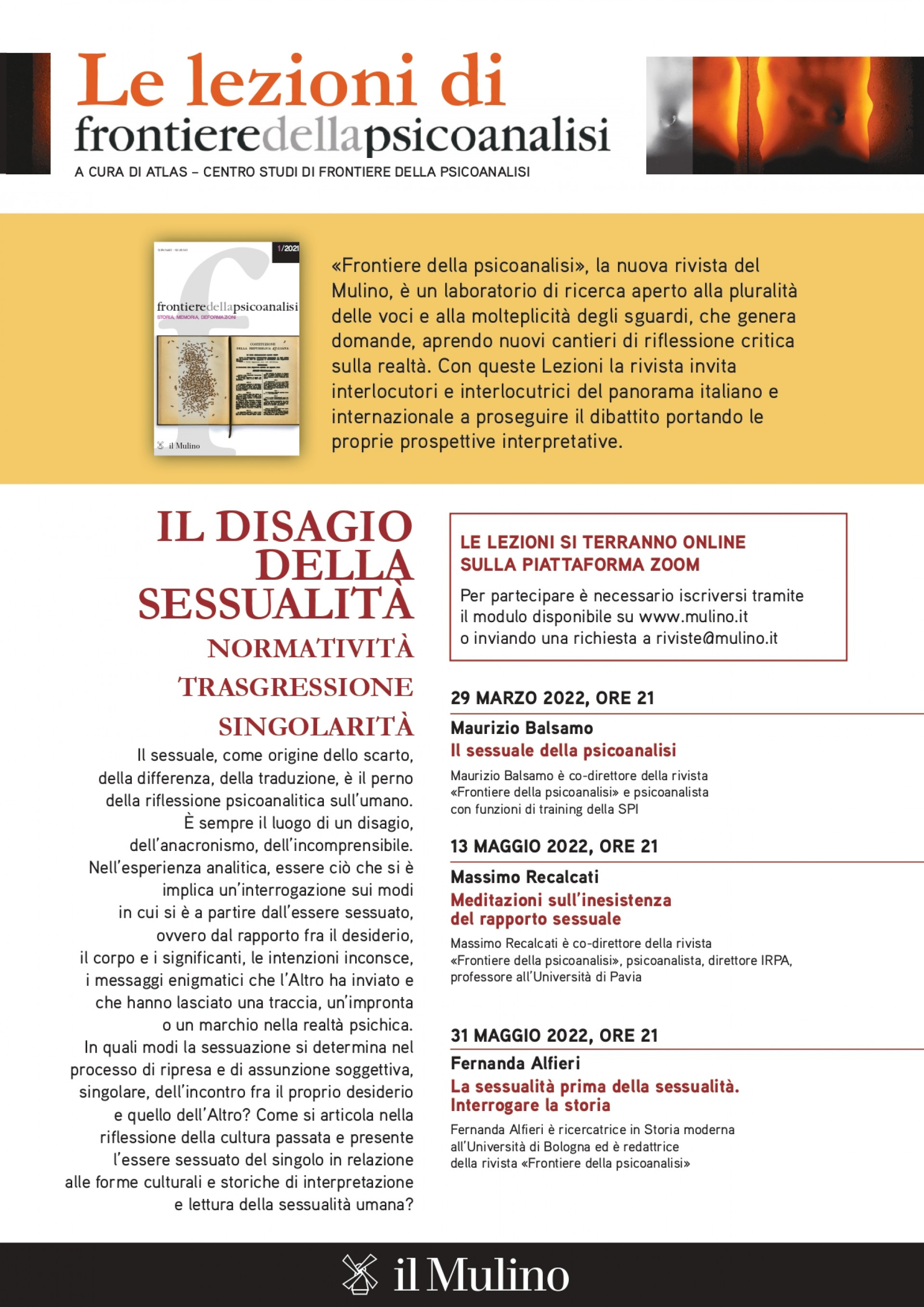 "Meditazioni sull'inesistenza del rapporto sessuale" con Massimo Recalcati  - 13 MAGGIO 2022, ORE 21